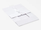 Single Bottle White Luxury Gift box, No magnets, Choice of ribbon (Pack of 12)